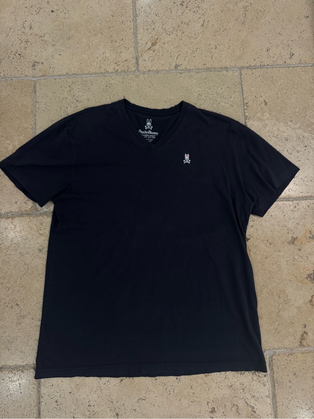 Psycho Bunny Black V-Neck Short Sleeve Tee
